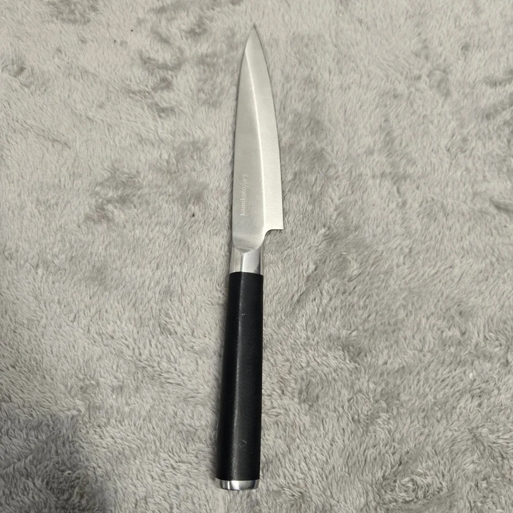 Kamikoto Japanese Honshu Steak Knife Single 5 Inch Blade Black Handle